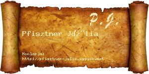 Pfisztner Júlia névjegykártya